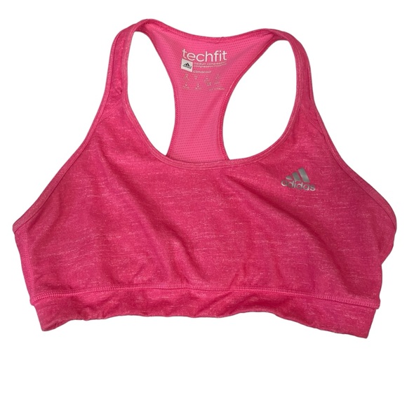 Adidas tech fit‎ women’s pink sport bra, size medium - Picture 1 of 4